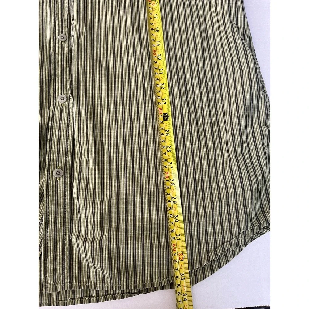The North Face Shirt Mens 2XL Green Stripe Short Sleeve Button Up A5 Series - Picture 9 of 10
